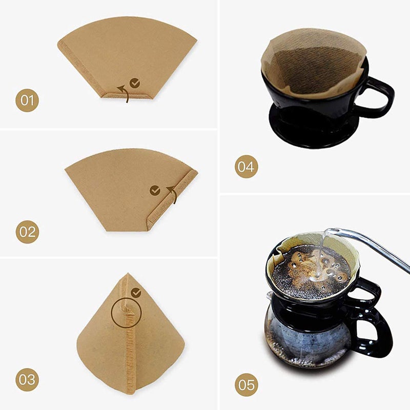 Irekamons #4 Cone Coffee Filter 8-12 cup, Unbleached Natural Paper, No Blowout, Disposable for Pour Over and Drip Coffee Maker, 100 Count - Image 5